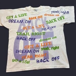 Vintage AOP Back off single stitch graphic tshirt size XL